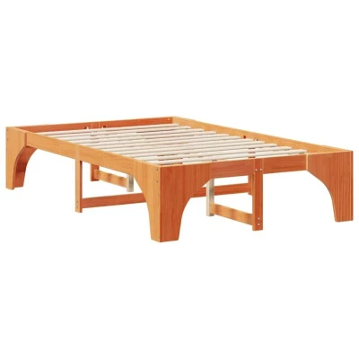 Image of Floor Bed Frame with Storage Brown 120 x 200 cm Solid pine wood Vidaxl