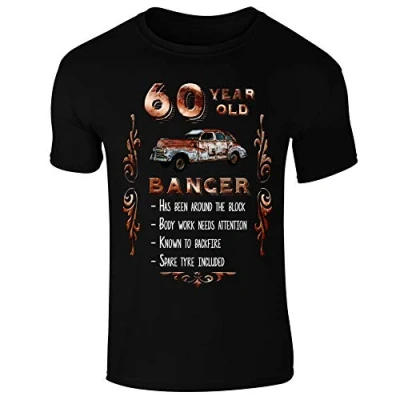 Image of Mens 60 Year Old Banger T Shirt Black (L)
