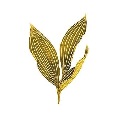 Image of Wee Blue Coo Botanics Gold And Grey Stripes Unframed Art Print Poster Wall Decor 12x16 inch