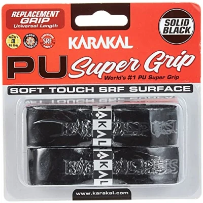 Image of Karakal PU Supergrip Replacement Racquet Grip tennis/badminton/squash 2 x (Black)