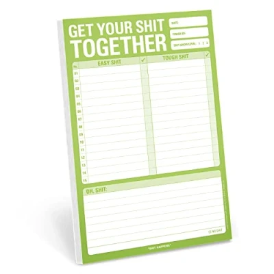 Image of Knock Get Your Together Pad, to Do List Note 6 x 9 inches