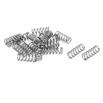 Image of sourcingmap Compression Spring,304 Stainless Steel,4mm OD,0.5mm Wire Size,10mm Free Length,Silver Tone,20Pcs