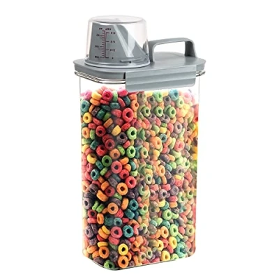 Image of ASAB 2.3L Rice Dispenser Flour Storage Container Cereal with Lid Airtight Leak Proof Food Pour Spout Opening Convenient Handle Measuring Cup for Nuts Beans Pet