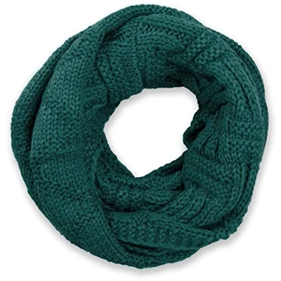 Image of styleBREAKER knit loop scarf with grid and rib pattern, single colour fine snood, winter scarf, unisex 01018155, Colour:Petrol