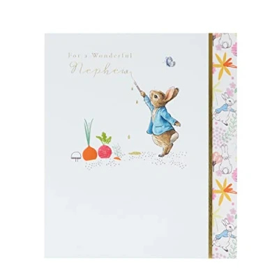 Image of UK Greetings Peter Rabbit Birthday Card for Nephew Cute Card, Multi, (723645 0 1)
