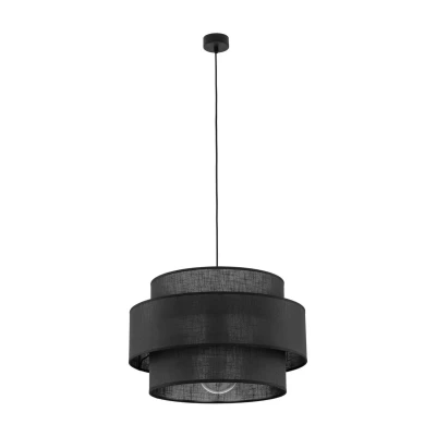 Image of Calisto Cylindrical Pendant Ceiling Light Black 1xE27