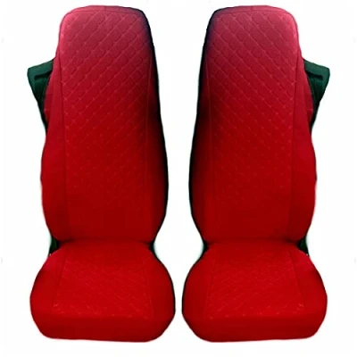 Image of Texmar Truck Seat Covers RED Microfiber Designed to fit SCANIA R S series 2 pieces