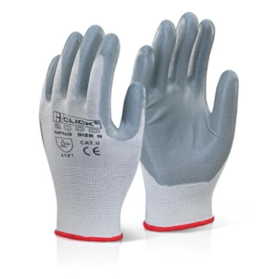Image of NITRILE FOAM NYLON GLOVE GREY 09