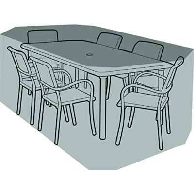 Image of Garland 6 Seater Rectangular Furniture Set Cover Black