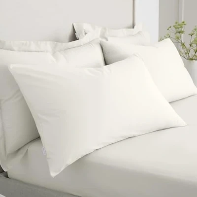 Image of Bianca 200 Thread Count Cotton Percale Standard Pillowcase Pair Cream