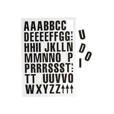 Image of Magnetic Letter and Number Sets, 43mm Tall A Z 0 9 Letters Numbers for Labeling (White, Black Text, Letters)