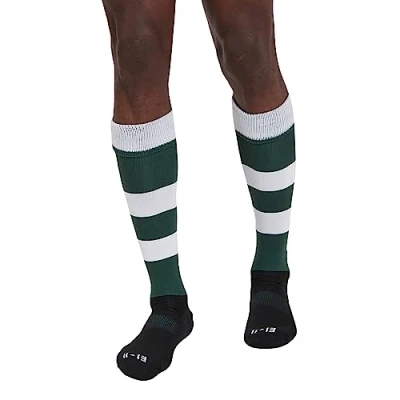 Image of Canterbury Unisex Team Hooped Rugby Socks, Forest, XS