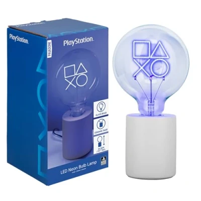 Image of Paladone PlayStation Icons Decorative LED Neon Bulb Lamp E27 Glass Lightbulb, Officially Licensed Sony Gamer Gift, Perfect for Bedrooms, Homes, Gaming Room Decor, Blue