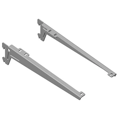 Image of Element System Winkelträger Bracket 1Row, Set of 2, 5 Settings, 3 Colours, Length 28 cm for Wooden Floors, Wall Rail, 1813300053 White Aluminium
