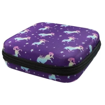 Image of caseroxx Transport Bag for Edurino Figures in Unicorn Pattern Purple Storage Case Cover Protector