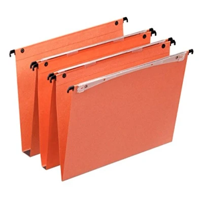 Image of Esselte Dual Vertical Suspension Files, A4, V Base, Pack of 25 Connectable Tabs Included, Orange, Orgarex Range, 21631