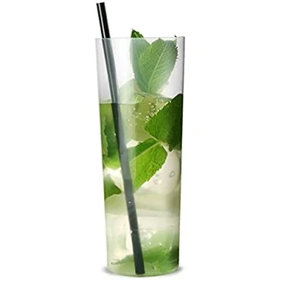 Image of drinkstuff Slim Jim Polypropylene Hiball Tumblers 10.6oz / 300ml Sleeve of 10 30cl Reusable Plastic Glasses, Glasses