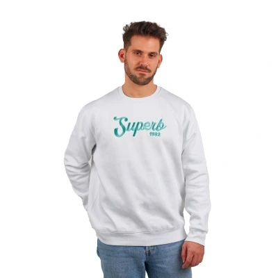 Image of Superb Mens Sudadera New Vintage Sweatshirt White Cotton Size X Small