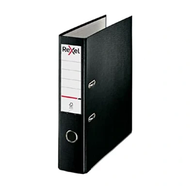 Image of Rexel Lever Arch File Polypropylene ECO A4 75mm Black Box 10 2115715x10