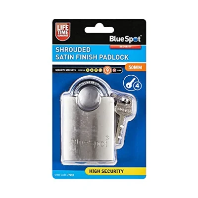 Image of Blue Spot Tools 77044 50mm Shrouded Satin Finish Padlock