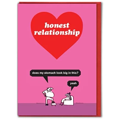 Image of Official Modern Toss Funny Valentines Cards &#039;Honest Relationship&#039; Valentines/Birthday for Him Her Boyfriend Girlfriend Husband Wife Partner Sold by Brainbox Candy
