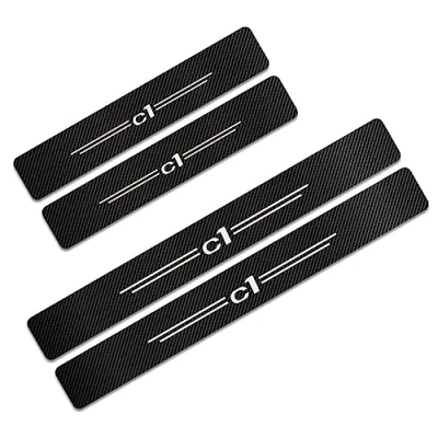 Image of 4pcs Car Door Sill Protector for Citr oen C1 C2 C3 C4 C5 C6 C Elysee VTS Xsara Crosser Berlingo Jumpy Nemo Threshold Scuff Plate Carbon Fiber Stickers Styling Accessories,C1
