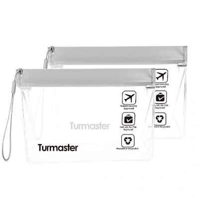Image of 2 Packs Airport Approved Clear Travel Bag, Leak Proof Security Liquid Bags 20 x cm, Waterproof Toiletry Bag for Liquids and Cosmetics, 2pcs blue 5cm wider at the bottom