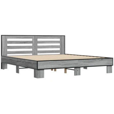 Image of vidaXL Bed Frame without Mattress Grey Sonoma 200x200 cm