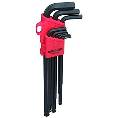 Image of BONDHUS, BLX9MMXL Long Series BALLEND HEX Key Set 1.5MM 10MM, 16099