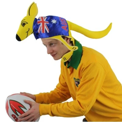 Image of I Love Fancy Dress ILFD2018 Aussie Kangaroo Supporters Hat Adults One Size Fits Most
