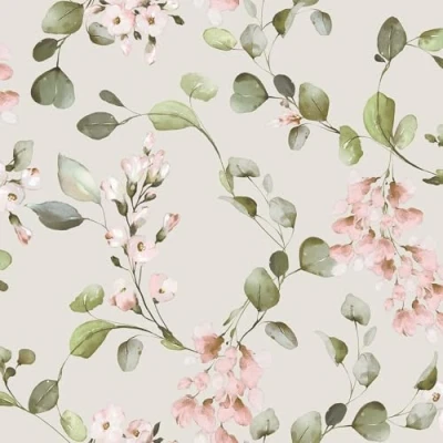 Image of Rosalie Romantic Floral Garden Theme Rose Buds Wallpaper Perfect for Living Rooms, Bedrooms, Dining Rooms Cream/Pink Rasch 260666