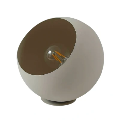 Image of Lindby Solomia table lamp, beige, iron, Ø 20 cm