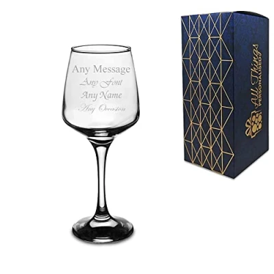 Image of Personalised Engraved 290ml Tallo White Wine Glass, Gift Boxed, Perfect for Any Lover