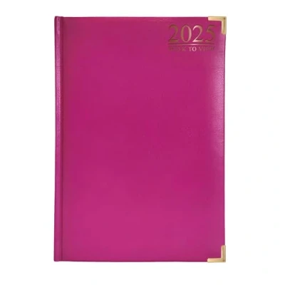 Image of G4GADGET G4 2025 Purple A4 Week to View Diary Hardback Cover 80GSM Paper for Business Office &amp; Home