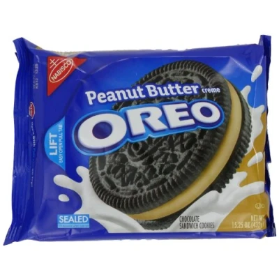 Image of Oreo Peanut Butter Creme Cookie, 15.25 Ounce (Pack of 4)