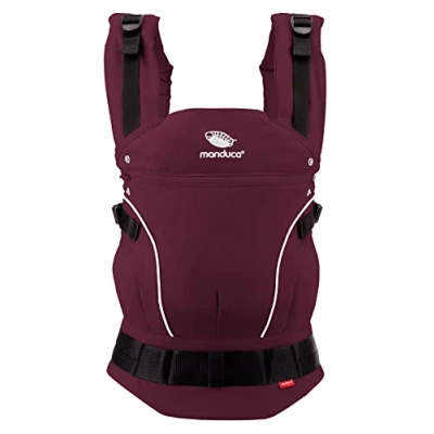 Image of manduca First Baby Carrier, Adjustable &amp; Versatile and Toddler Carrier (3.5 up to 20 kg), Front, Hip Back Carrying Sling, Made of Organic Cotton, Berry