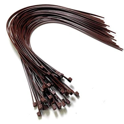 Image of Cable Ties 450mm x 4.8mm 17.7&quot; Extra Long Tie Wraps Nylon Zip (50, Brown)