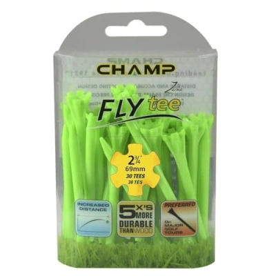 Image of Champ Golf Fly Tee 30 Pack Green, 69mm