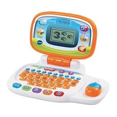 Image of VTech 155403 Pre School Laptop Interactive Educational Kids Computer Toy with 30 Activities Suitable for Children 3, 4, 5+ Year Olds Boys &amp; Girls, White/Orange