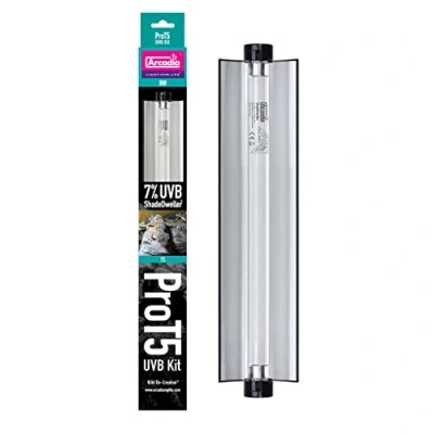 Image of Arcadia Reptile ShadeDweller Pro T5 UVB Kit Includes 7% Lamp Built in Reflector Easy to Use Fitting &amp; Link Cable Suitable for Shade Dwelling Species