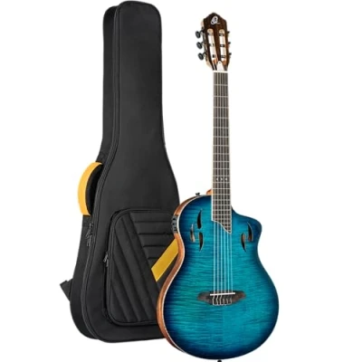 Image of Ortega RTPDLX FMA Flamed Maple Blue Tour Player 4/4 classical guitar