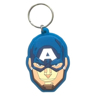 Image of South Coast Jewellery Captain America Marvel Superhero Avengers Keyring Keychain 2D Rubber Bag Pencil Case Charm Pendent Zip Accessory