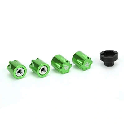 Image of RC Wheel Rim, 4 PCS M4 Rim Center Cap Nut Compatible with Traxxas TRX4 Axial SCX10 90046 D90 Remote Control Car(Green)