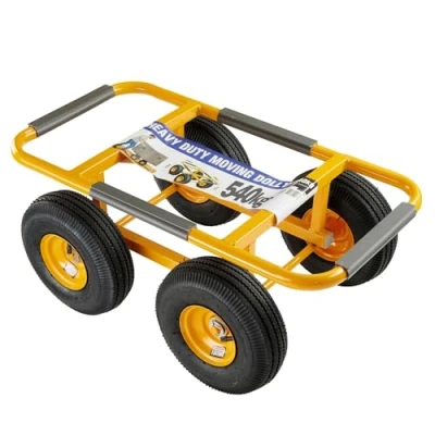 Image of Heavy Duty Dolly Trolley Removal Cart with 25cm Pneumatic Wheels, 540kg Load Capacity, for Moving Bulky Large Furniture, Appliances &amp; Equipment, 75x38cm Platform