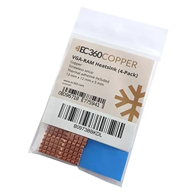 Image of EC360® Copper 4 Pack VGA RAM Heatsink (12 x 13 5 mm)