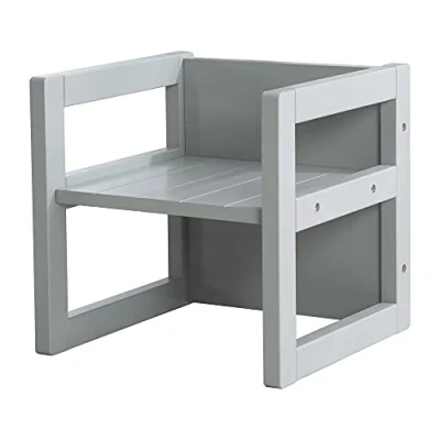Image of roba Children Country House Style Reversible Stool with 3 Seat Heights (Gray), Grey, one Size