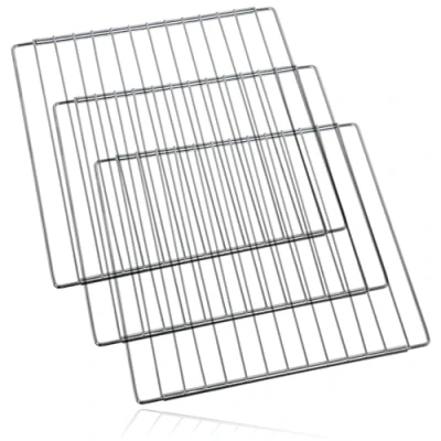 Image of SPARES2GO Stainless Steel Adjustable Width Shelf for Baumatic Oven Cooker (Pack of 3, 310 x 345 565mm)