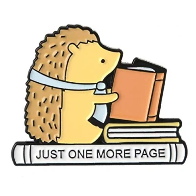 Image of Hedgehog Brooch Read Books Cute Badge Denim Jacket Bag Backpack Lapel Enamel Pin Jewelry Creative Cartoon Corsage
