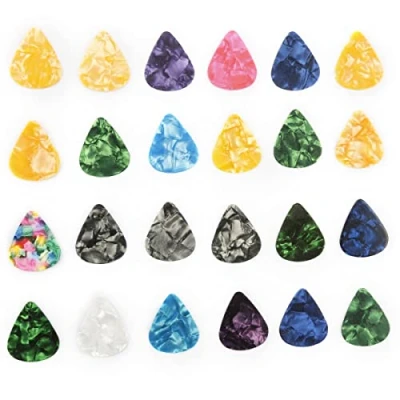 Image of Guitar Picks Celluloid Style Heart Shaped Plectrums (Pack of 24)