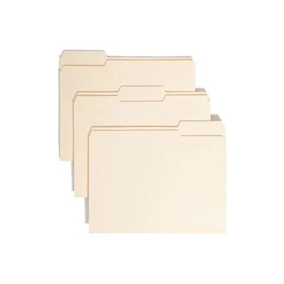Image of Smead File Folder, 1/3 Cut Tab, Assorted Positions, Letter Size, Manila, 24 per Pack (11928)